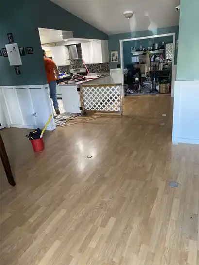 Before: Teal Kitchen Demo