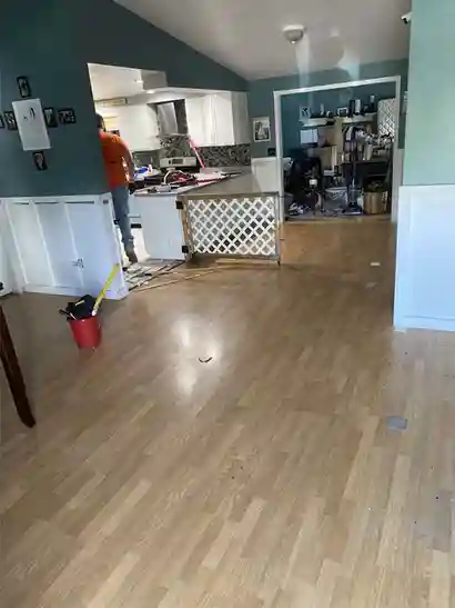 Before: Teal Kitchen Demo